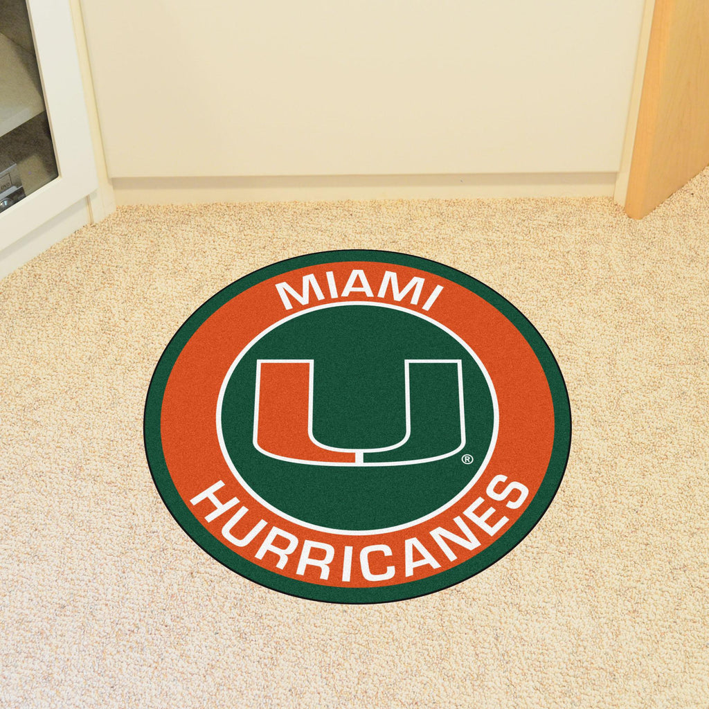 Miami Hurricanes Roundel Mat 27" diameter 