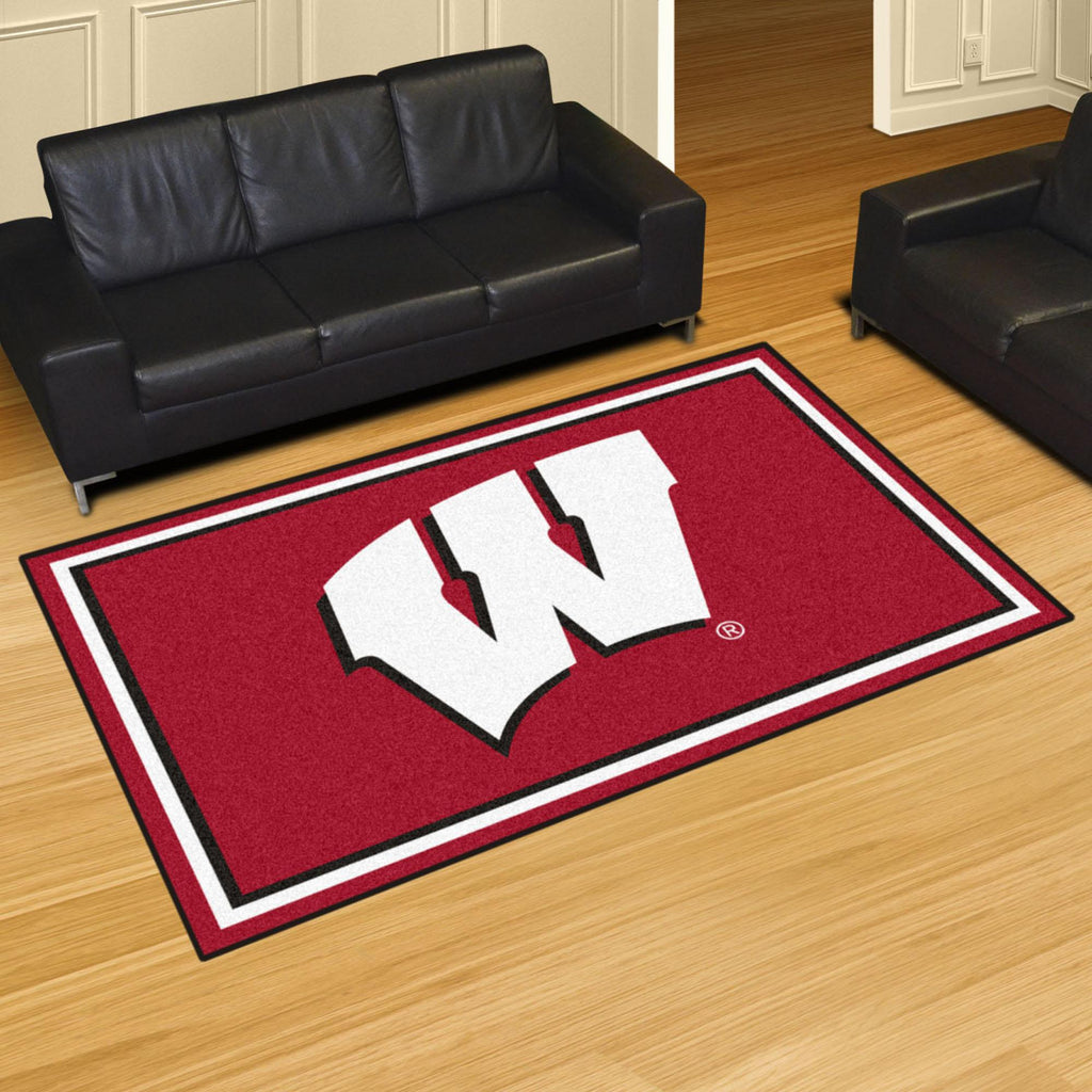 Wisconsin Badgers 5x8 Rug 59.5"x88" 