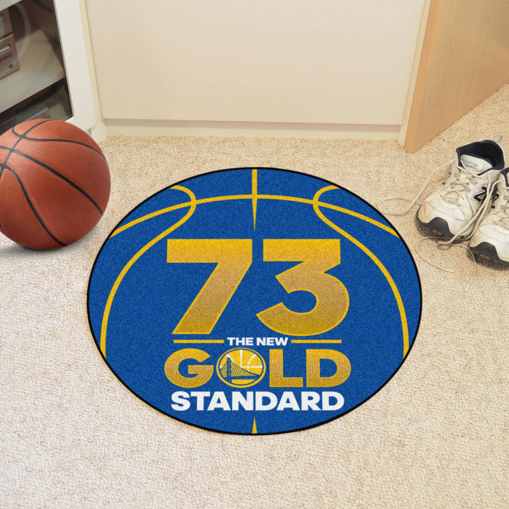 Golden State Warriors 73 Basketball Mat 27" diameter 