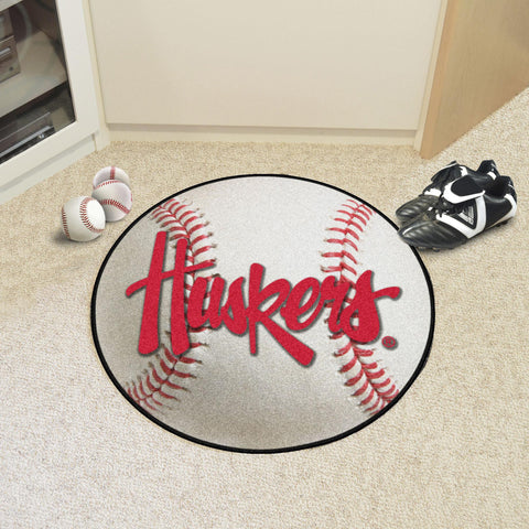 Nebraska Cornhuskers Baseball Mat 27" diameter 