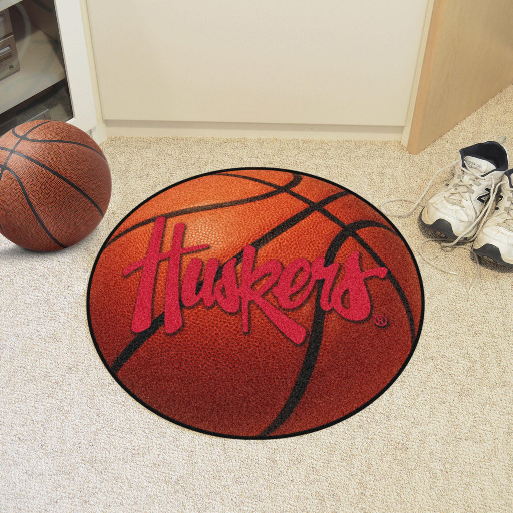 Nebraska Cornhuskers Basketball Mat 27" diameter 