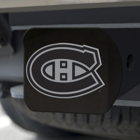 Montreal Canadiens Hitch Cover Chrome on Black 3.4"x4" 