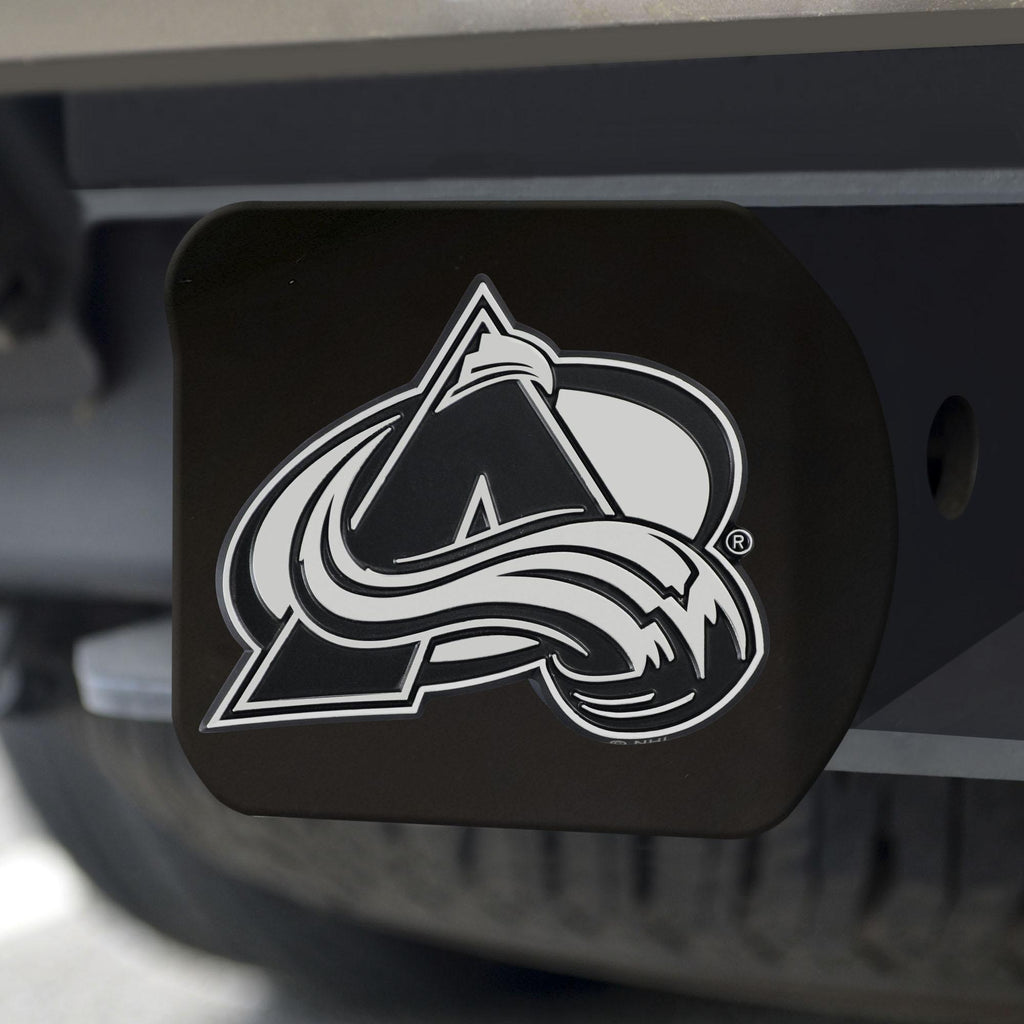 Colorado Avalanche Hitch Cover Chrome on Black 3.4"x4" 