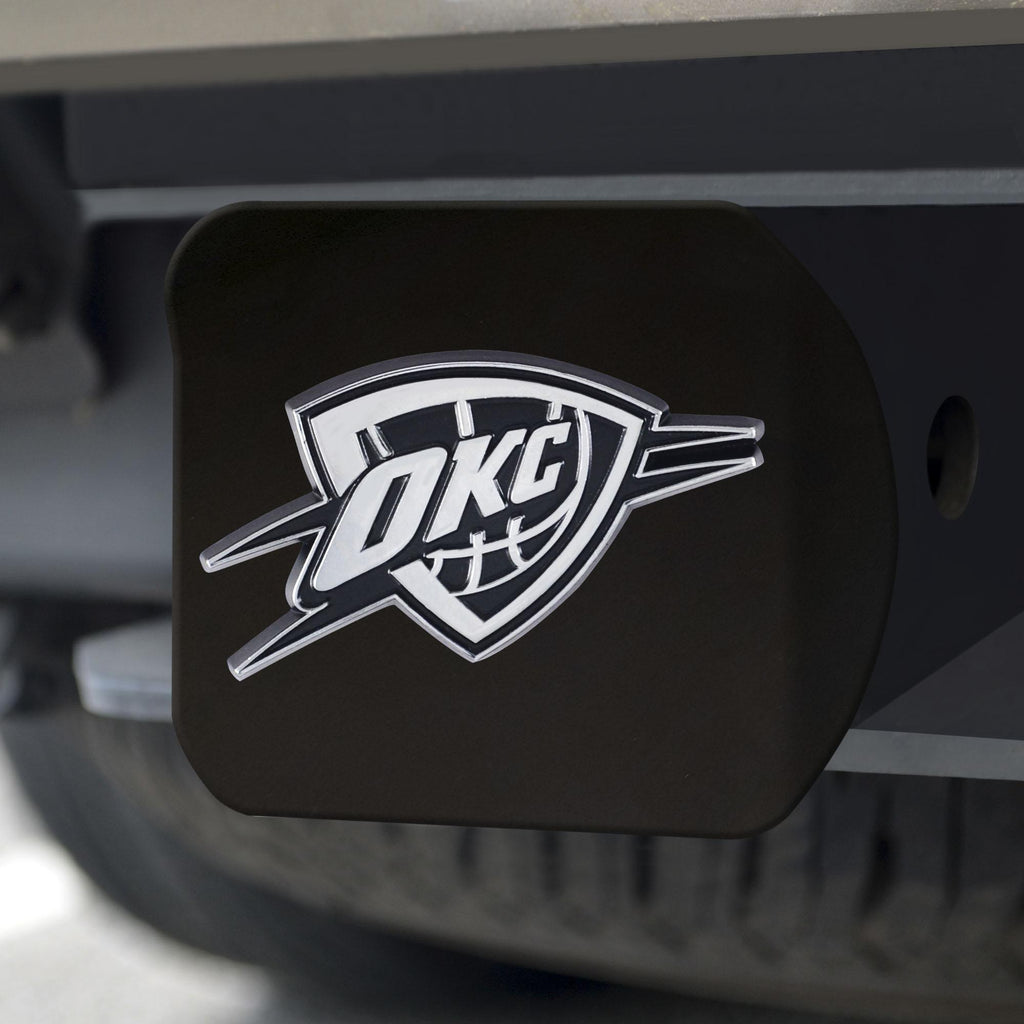 Oklahoma City Thunder Hitch Cover Chrome on Black 3.4"x4" 