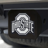 Ohio State Buckeyes Hitch Cover Chrome on Black 3.4"x4" 