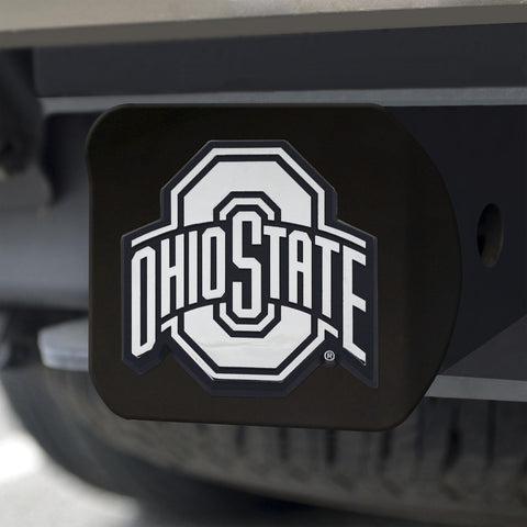 Ohio State Buckeyes Hitch Cover Chrome on Black 3.4"x4" 