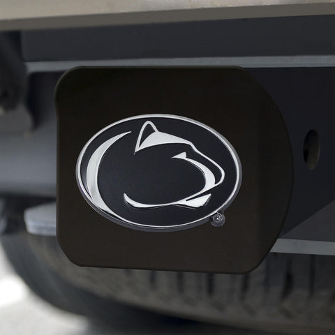 Penn State Nittany Lions Hitch Cover Chrome on Black 3.4"x4" 