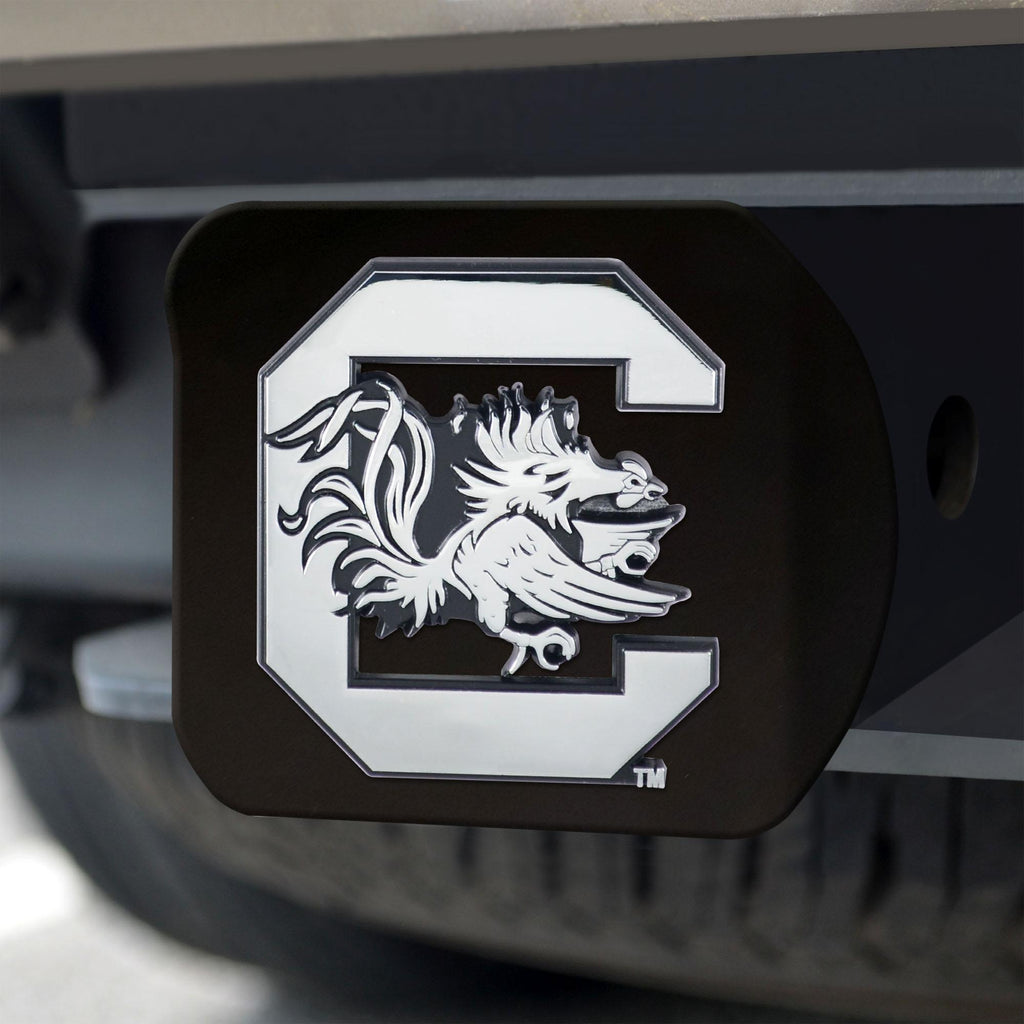 South Carolina Gamecocks Hitch Cover Chrome on Black 3.4"x4" 