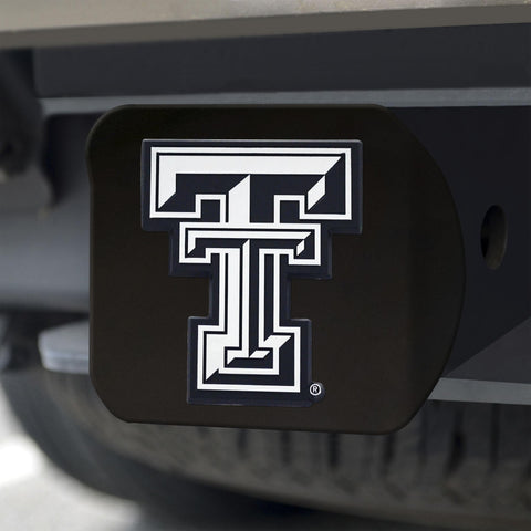 Texas Tech Red Raiders Hitch Cover Chrome on Black 3.4"x4" 