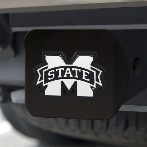 Mississippi State Bulldogs Hitch Cover Chrome on Black 3.4"x4" 