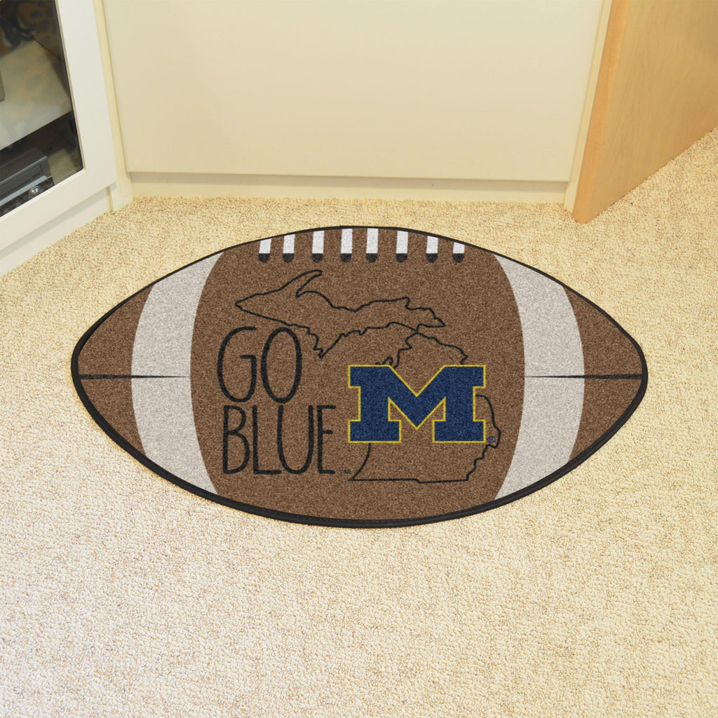 Michigan Wolverines Southern Style Football Mat 20.5"x32.5" 