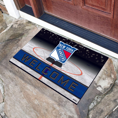 New York Rangers Crumb Rubber Door Mat 18"x30" 