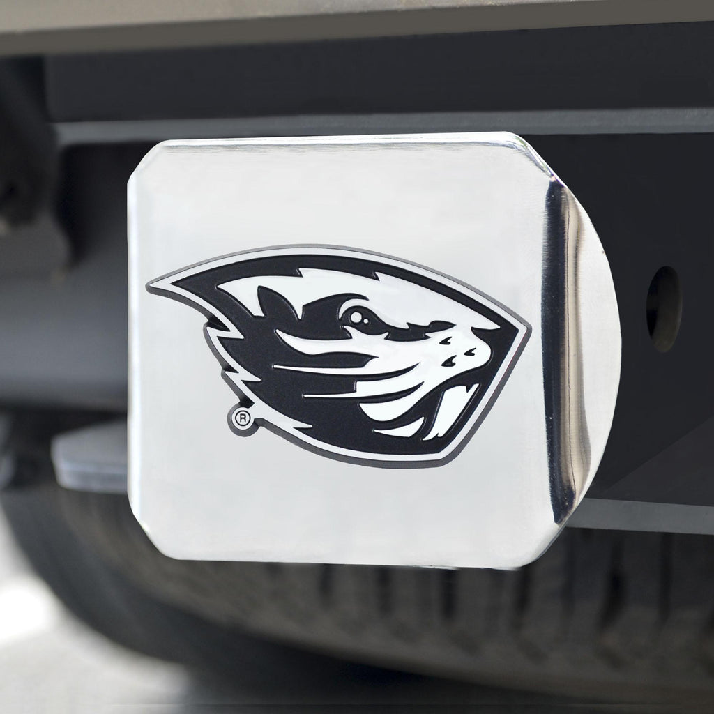 Oregon State Beavers Hitch Cover Chrome on Chrome 3.4"x4" 