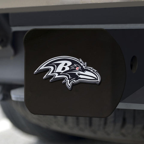 Baltimore Ravens Hitch Cover Chrome on Black 3.4"x4" 