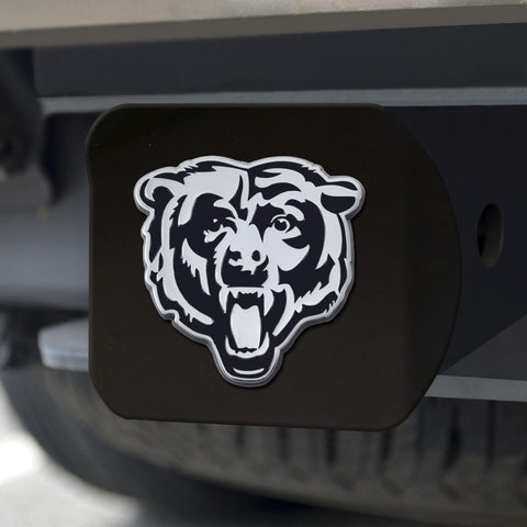 Chicago Bears Hitch Cover Chrome on Black 3.4"x4" 
