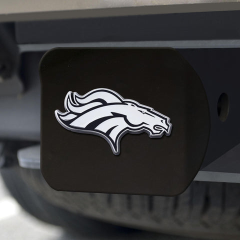 Denver Broncos Hitch Cover Chrome on Black 3.4"x4" 