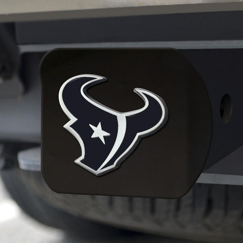 Houston Texans Hitch Cover Chrome on Black 3.4"x4" 