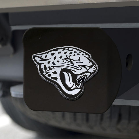 Jacksonville Jaguars Hitch Cover Chrome on Black 3.4"x4" 