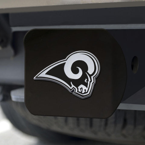 Los Angeles Rams Hitch Cover Chrome on Black 3.4"x4" 