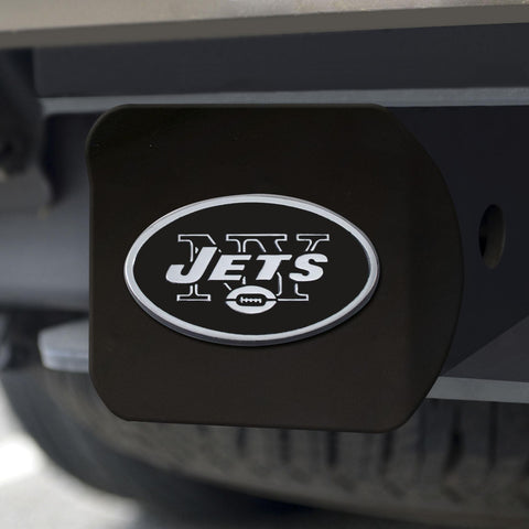 New York Jets Hitch Cover Chrome on Black 3.4"x4" 