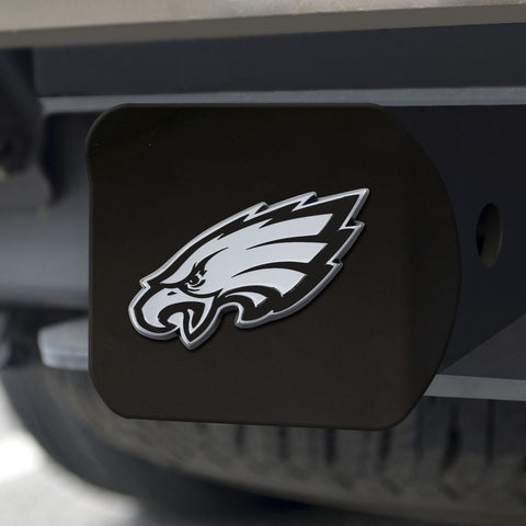 Philadelphia Eagles Hitch Cover Chrome on Black 3.4"x4" 