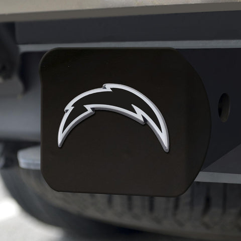 Los Angeles Chargers Hitch Cover Chrome on Black 3.4"x4" 