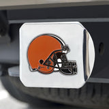 Cleveland Browns Color Hitch Cover Chrome3.4"x4" 