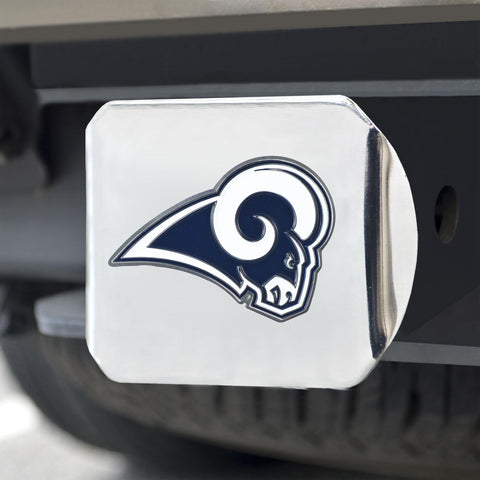 Los Angeles Rams Color Hitch Cover Chrome3.4"x4" 