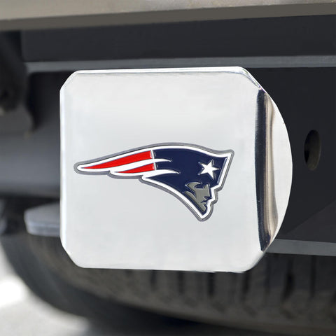 New England Patriots Color Hitch Cover Chrome3.4"x4" 