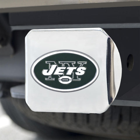New York Jets Color Hitch Cover Chrome3.4"x4" 