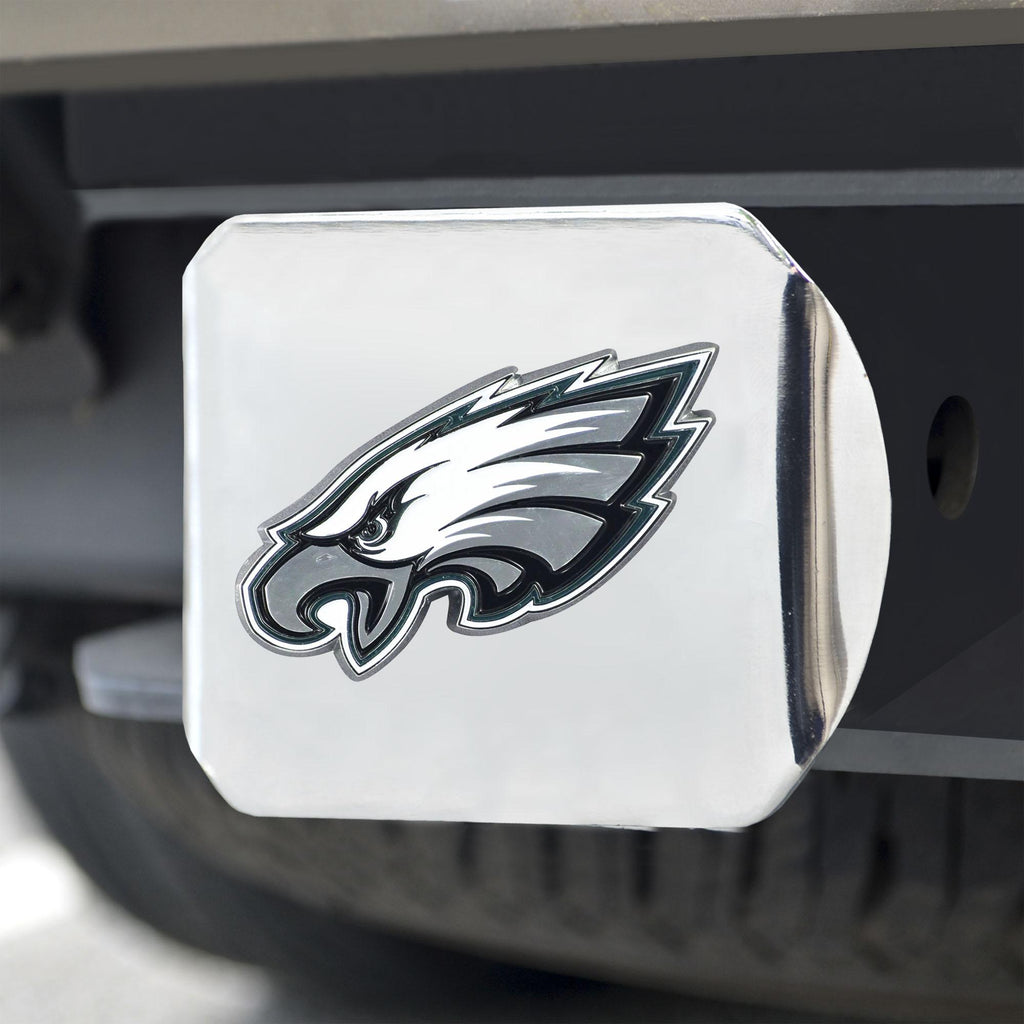 Philadelphia Eagles Color Hitch Cover Chrome3.4"x4" 