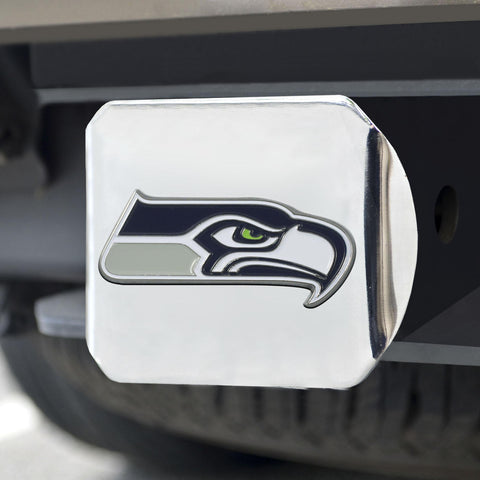 Seattle Seahawks Color Hitch Cover Chrome3.4"x4" 
