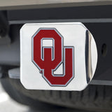 Oklahoma Sooners Color Hitch Cover Chrome 3.4"x4" 