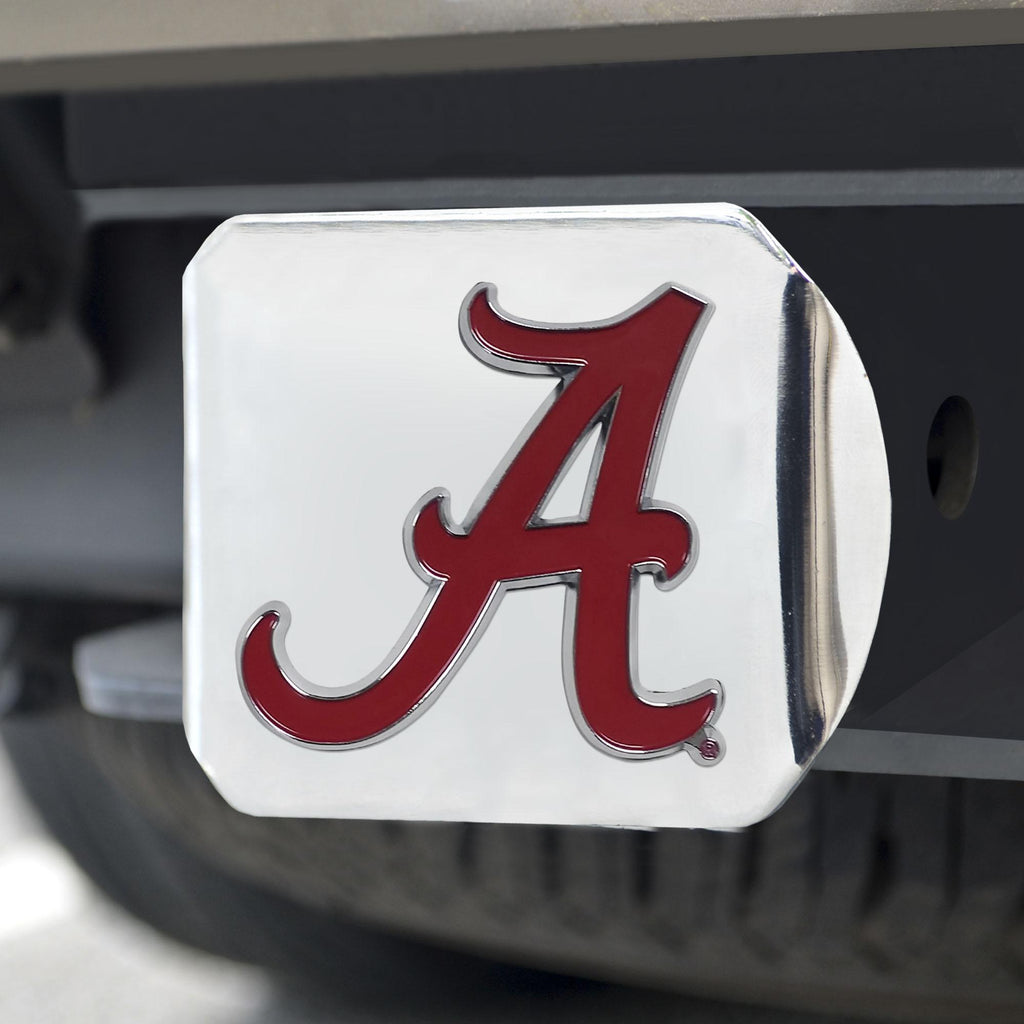 Alabama Crimson Tide Color Hitch Cover Chrome 3.4"x4" 