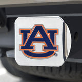 Auburn Tigers Color Hitch Cover Chrome 3.4"x4" 