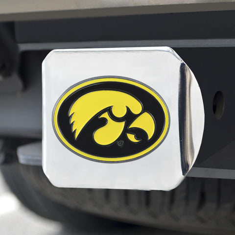 Iowa Hawkeyes Color Hitch Cover Chrome 3.4"x4" 