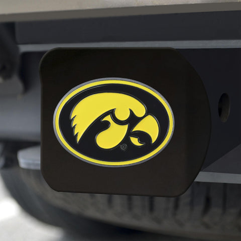 Iowa Hawkeyes Hitch Cover Color on Black 3.4"x4" 