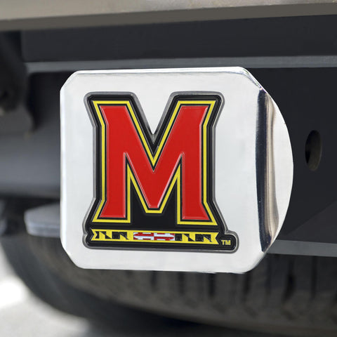 Maryland Terrapins Color Hitch Cover Chrome 3.4"x4" 