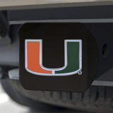 Miami Hurricanes Hitch Cover Color on Black 3.4"x4" 