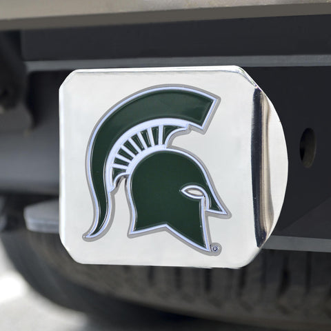 Michigan State Spartans Color Hitch Cover Chrome 3.4"x4" 
