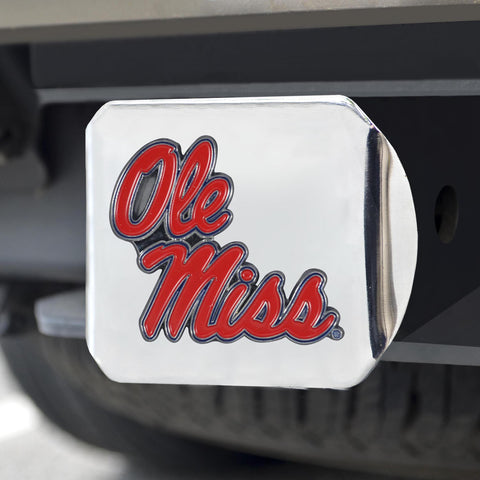 Ole Miss Rebels Color Hitch Cover Chrome 3.4"x4" 