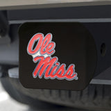 Ole Miss Rebels Hitch Cover Color on Black 3.4"x4" 