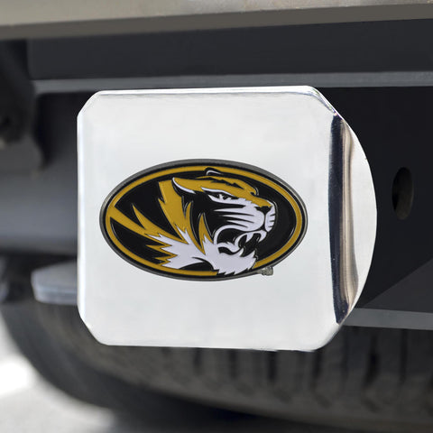 Missouri Tigers Color Hitch Cover Chrome 3.4"x4" 