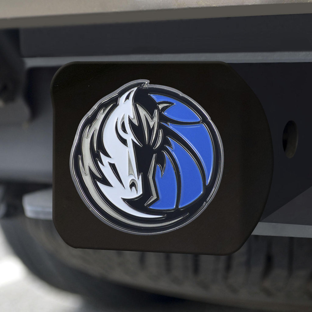 Dallas Mavericks Hitch Cover Color on Black 3.4"x4" 