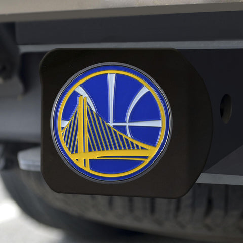 Golden State Warriors Hitch Cover Color on Black 3.4"x4" 