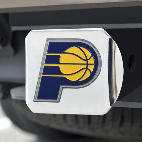 Indiana Pacers Color Hitch Cover Chrome 3.4"x4" 
