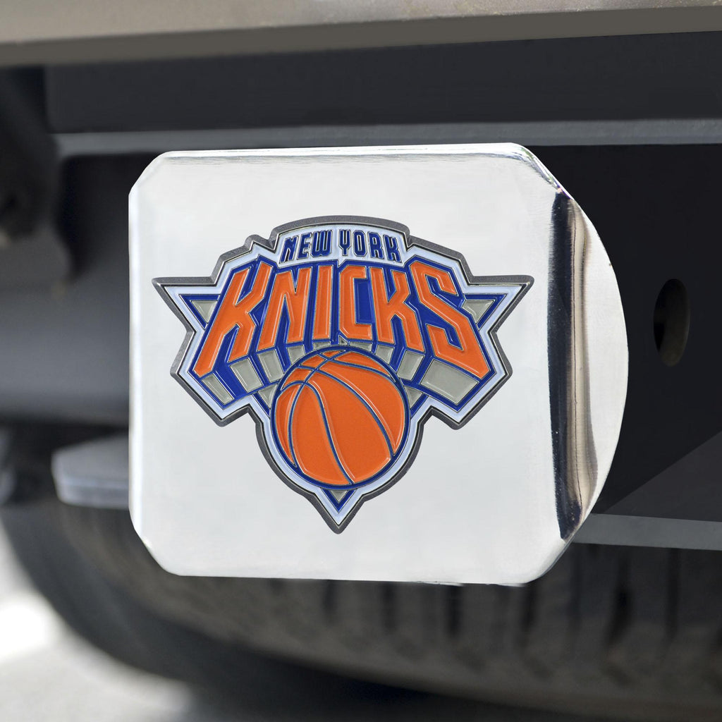 New York Knicks Color Hitch Cover Chrome 3.4"x4" 