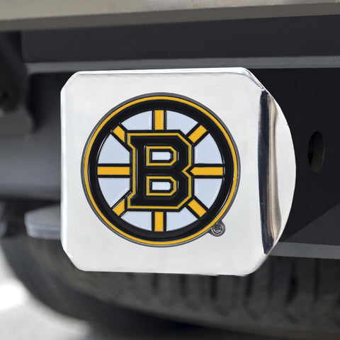 Boston Bruins Color Hitch Cover Chrome 3.4"x4" 