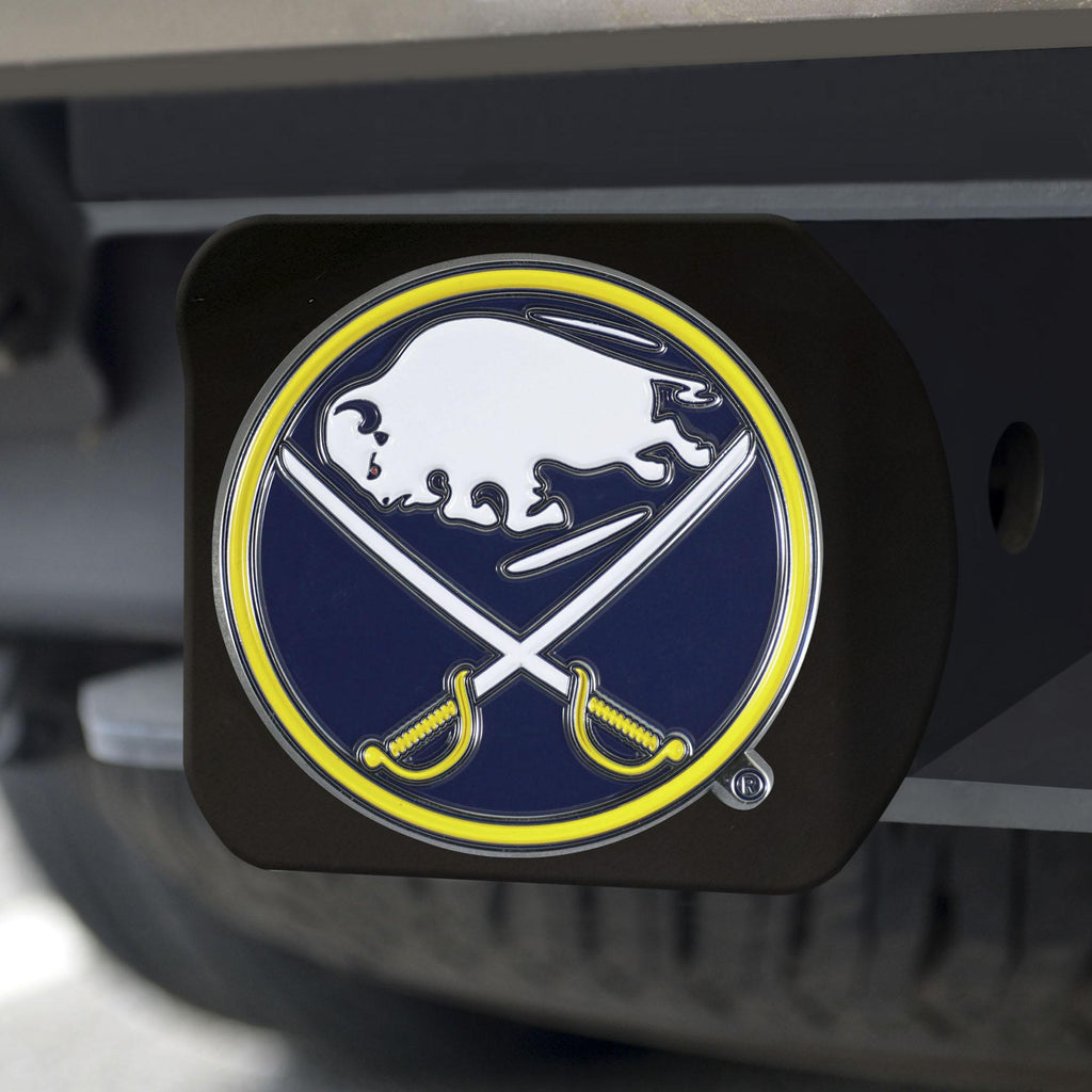 Buffalo Sabres Hitch Cover Color on Black 3.4"x4" 