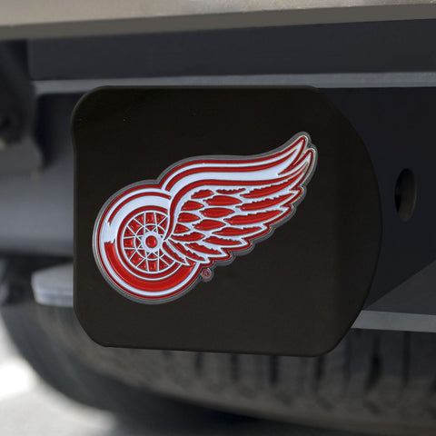 Detroit Red Wings Hitch Cover Color on Black 3.4"x4" 